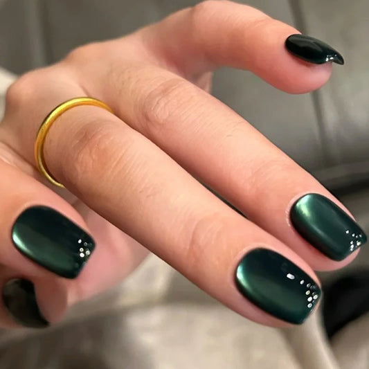 The Grimoire — Dark Green Coffin Press-On Nails