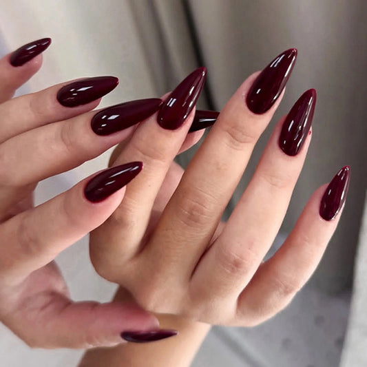 The Coven — Dark Red Gothic Stiletto Press-On Nails