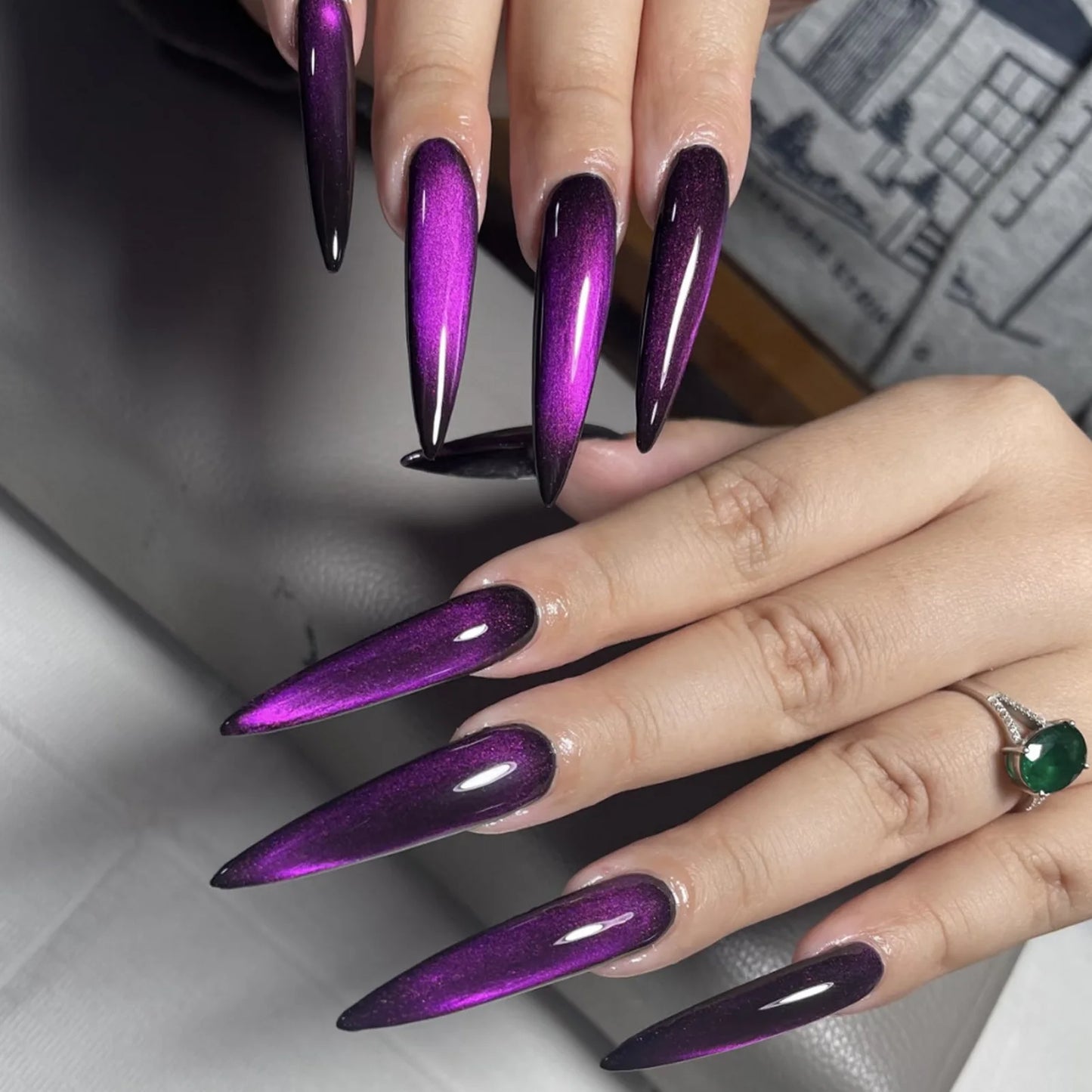 The Coven — Dark Red Gothic Stiletto Press-On Nails
