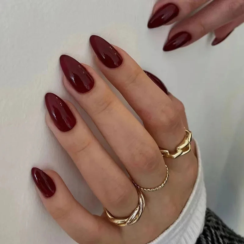 The Scholar — Wine Red Burgundy Press-On Nails